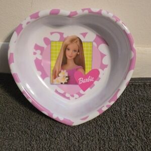 Barbie Heart Bowl Kids OS Pink White 1999 Vintage Zak Designs Melamine Plastic